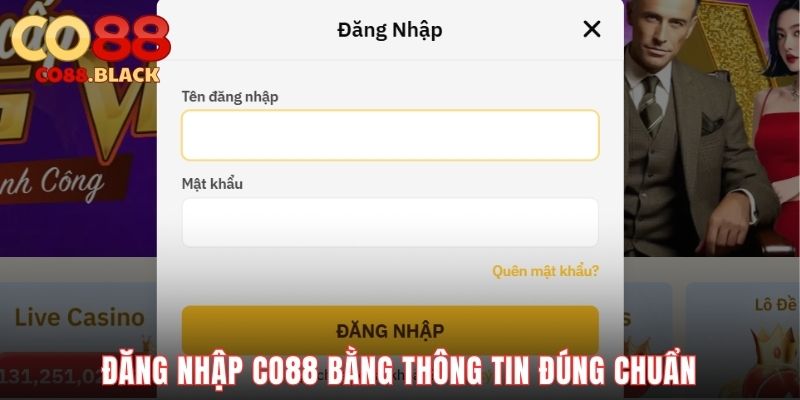 Đăng nhập CO88 bằng thông tin đúng chuẩn